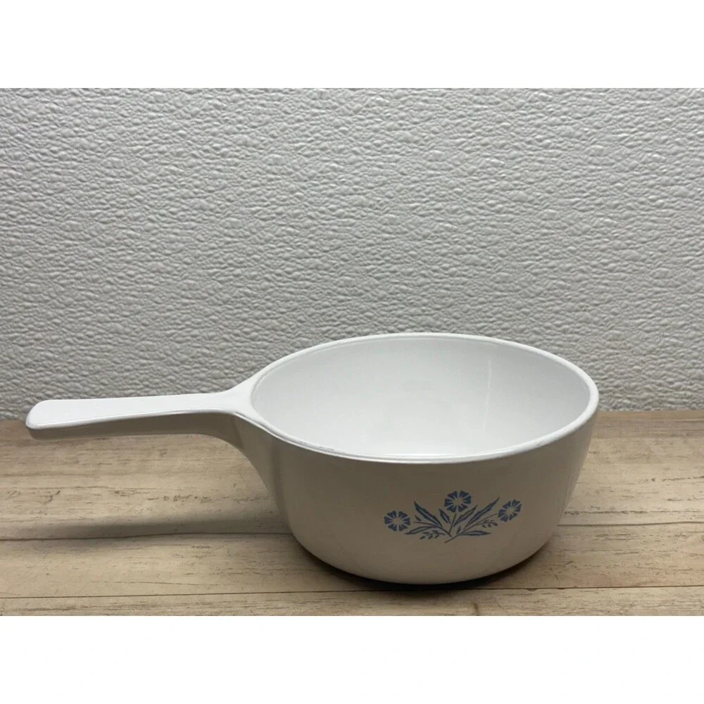 Vtg Corning Ware P-81-B Sauce Pan Blue Corning Flower No Lid